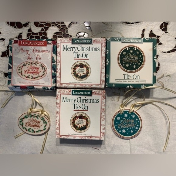 Longaberger Merry Christmas Tie-in’s - Lot of 6 - Picture 1 of 6